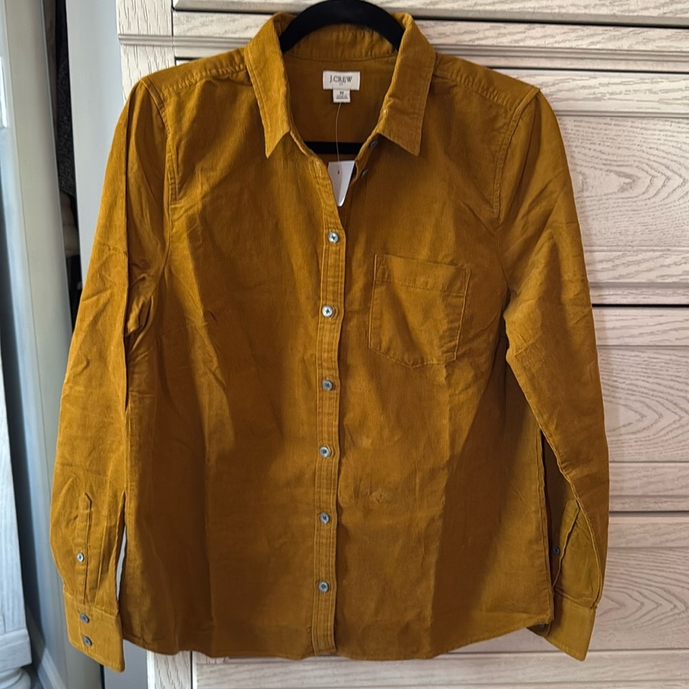 J. Crew corudory button up shirt camel medium